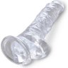 Прозрачный фаллоимитатор 8 Cock with Balls - 22,2 см.