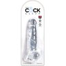 Прозрачный фаллоимитатор 8 Cock with Balls - 22,2 см.