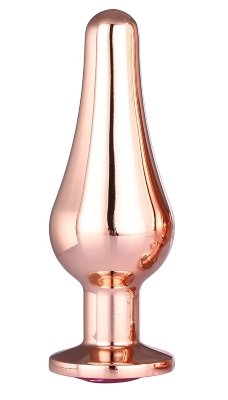 Золотистая анальная пробка с кристаллом Rose Gold Pleasure Plug S - 9 см. Длина: 9 см. Диаметр: 2.9 см. Коллекция Gleaming Love представляет эту блестящую анальную пробку конической формы со сверкающим камнем в основании. Изготовленная из гладкого легкого алюминия, бесшовная, эта игрушка для удовольствия легко скользит. Широкое основание дает ощущение безопасности, при этом сверкающий кристалл удобно сидит между ягодицами. Страна: Китай. Материал: металл.