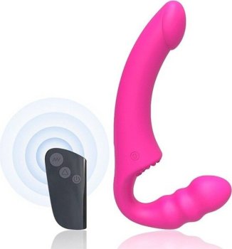Розовый безремневой страпон Straples Strap-On Dildo