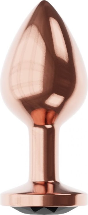 Пробка цвета розового золота с черным кристаллом Diamond Jet Shine S - 7,2 см.