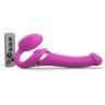 Ярко-розовый безремневой страпон Multi Orgasm Size M с клиторальной стимуляцией
