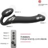 Черный безремневой вибрострапон Silicone Bendable Strap-On - size XL