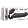 Черный безремневой вибрострапон Silicone Bendable Strap-On - size XL