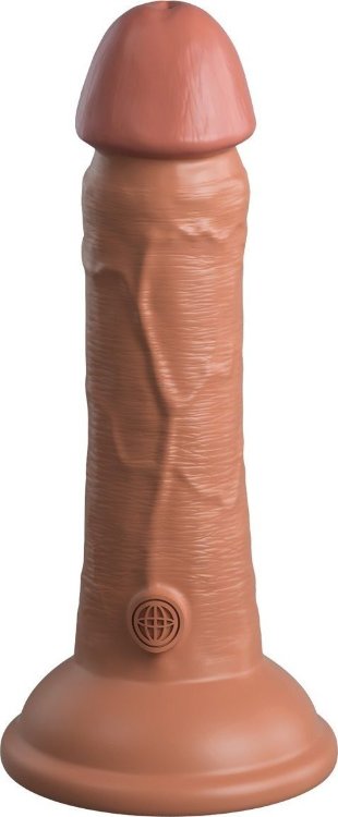 Кофейный фаллоимитатор 6 Silicone Dual Density Cock - 17 см.