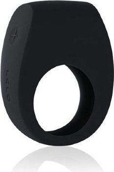 Чёрное эрекционное кольцо Tor 2 с вибрацией
