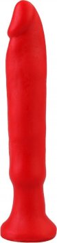Красный анальный стимулятор без мошонки - 14 см.