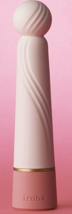 Нежно-розовый вибратор с шаровидной мягкой головкой IROHA Rin+ Sango - 16 см.