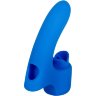Синяя вибронасадка на палец с подвижным язычком Flick It