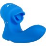 Синяя вибронасадка на палец с подвижным язычком Flick It