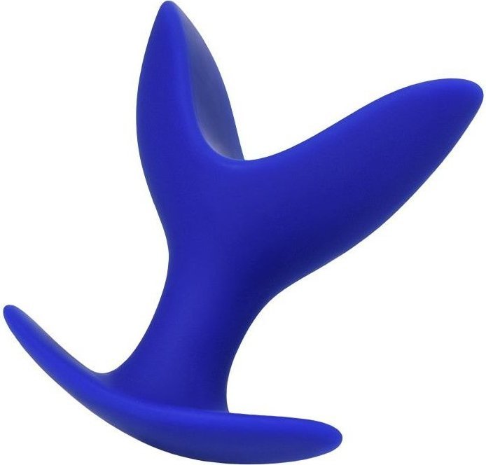 Синяя силиконовая расширяющая анальная втулка Bloom - 9 см.