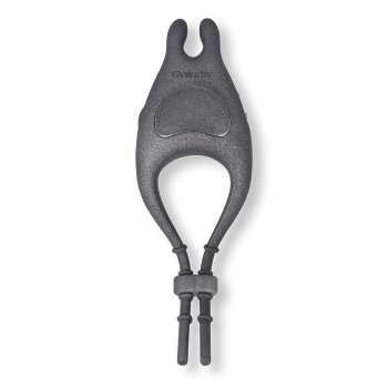 Серое эрекционное виброкольцо с управлением через приложение