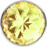Большая серебристая анальная пробка Diamond Yellow Sparkle Large с жёлтым кристаллом - 8 см.