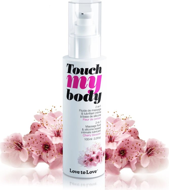 Силиконовый лубрикант 2-в-1 Touch My Body с ароматом вишнёвого цвета - 100 мл.