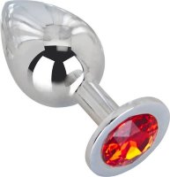 Большой плаг из стали с красным кристаллом Red Flame - 9,5 см.