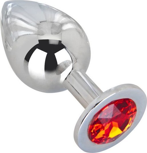 Большой плаг из стали с красным кристаллом Red Flame - 9,5 см.