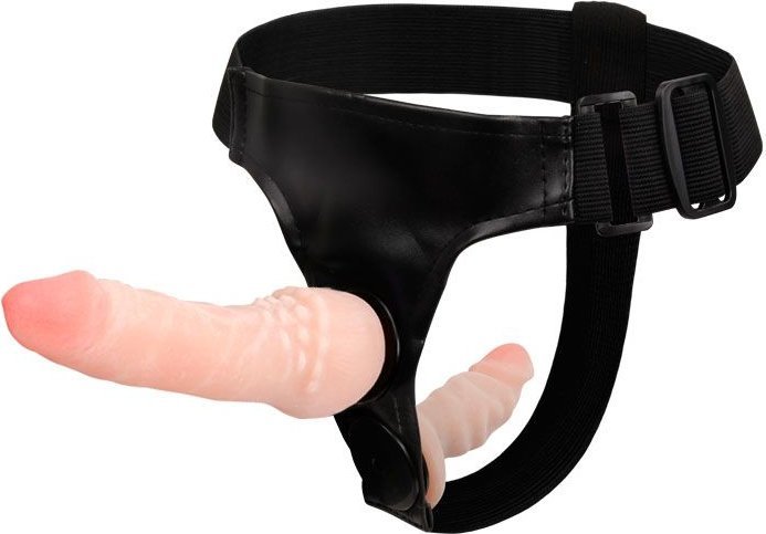 Поясной фаллос на трусиках с вагинальной пробкой Female Harness Ultra - 16,5 см.