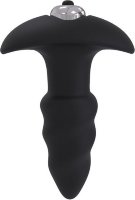 Черная анальная вибровтулка SINGLE SPEED LOVE ARROW PLUG - 9 см.
