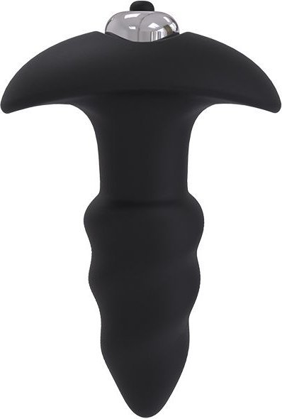 Черная анальная вибровтулка SINGLE SPEED LOVE ARROW PLUG - 9 см.