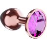 Пробка цвета розового золота с лиловым кристаллом Diamond Quartz Shine L - 8,3 см.