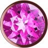 Пробка цвета розового золота с лиловым кристаллом Diamond Quartz Shine L - 8,3 см.