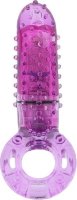 Фиолетовое эрекционное кольцо с вибрацией и пальчиком OYEAH PURPLE