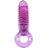 Фиолетовое эрекционное кольцо с вибрацией и пальчиком OYEAH PURPLE