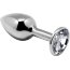 Серебристая анальная втулка с прозрачным кристаллом Mini Metal Butt Plug Size S - 7 см. - Серебристая анальная втулка с прозрачным кристаллом Mini Metal Butt Plug Size S - 7 см.