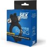 Черное силиконовое эрекционное виброкольцо Sex Expert