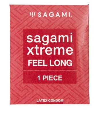 Утолщенный презерватив Sagami Xtreme Feel Long с точками - 1 шт.  Цена 389 руб. Длина: 19.5 см. Презервативы Sagami Xtreme Feel Long разработаны с учетом передовых японских технологий для тех, кто не торопится и хочет продлить удовольствие без смазки, снижающей чувствительность. Усиленная стенка презерватива толщиной 0,09 мм продлевает длительность полового акта. Точечный рельеф дополнительно стимулирует чувствительные интимные зоны второго партнера, чтобы получить максимум наслаждения от взаимных прикосновений. Анатомически совершенные презервативы с накопителем нежно-зеленого оттенка не скатываются и не соскальзывают благодаря супер облегающей 3D форме и ступенчатому рельефу. Безопасные – Sagami Xtreme Feel Long производятся из 100% натурального латекса и не имеют запаха. Силиконовый лубрикант обеспечивает максимально комфортное проникновение и длительное скольжение. В упаковке - 1 шт. Толщина стенки - 0,09 мм. Номинальная ширина - 52 мм. Страна: Япония. Материал: латекс. Объем: 1 шт.