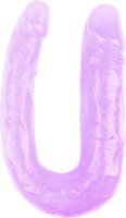 Фиолетовый двусторонний фаллоимитатор Hi-Rubber - 34 см.