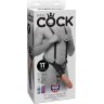 Страпон-система с телесной насадкой 11 Hollow Strap-On Suspender System - 28 см.