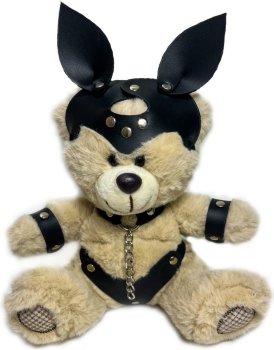 Оригинальный плюшевый мишка в БДСМ костюме с ушками