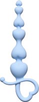 Голубая анальная цепочка Begginers Beads - 18 см.