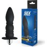 Черный силиконовый анальный вибратор Sex Expert - 13 см.