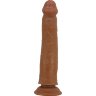 Коричневый фаллоимитатор с подвижной кожей Sharife - 25,4 см.