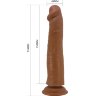Коричневый фаллоимитатор с подвижной кожей Sharife - 25,4 см.