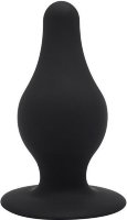 Черный анальный стимулятор DUAL DENSITY PLEASURE PLUG M - 9,3 см.