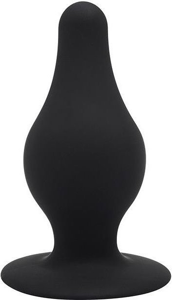 Черный анальный стимулятор DUAL DENSITY PLEASURE PLUG M - 9,3 см.