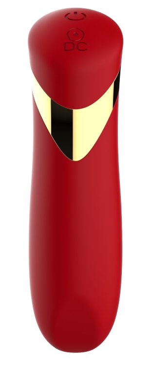 Красный силиконовый мини-вибратор - 13,7 см.