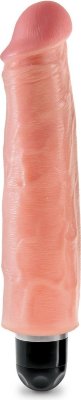 Телесный вибратор-реалистик 7 Vibrating Stiffy - 21,6 см. Длина: 21.6 см. Диаметр: 4.4 см. Вибратор-реалистик 7 Vibrating Stiffy выполнен из реалистичного на ощупь материала в телесном цвете. Представляет собой дуэт классического вибратора с мультискоростной вибрацией, управляемой поворотом колёсика, и мягкой насадки с красивым рельефом поверхности. Ещё одно достоинство игрушки - водонепроницаемость пластикового корпуса, благодаря которой насладиться чувственными проникновениями можно и в душе. Рабочая длина - 17,8 см. Страна: США. Материал: поливинилхлорид (ПВХ, PVC). Батарейки: 1 шт., тип AA.