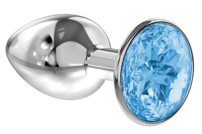Малая серебристая анальная пробка Diamond Light blue Sparkle Small с голубым кристаллом - 7 см. Длина: 7 см. Диаметр: 2.8 см. Анальная пробка из гигиеничного металла под серебро с ярким кристаллом. Обладает сглаженной формой, что позволяет обеспечить легкое введение и комфортное ношение. Снабжена ограничительным основанием для безопасного использования. Рабочая длина - 6 см. Вес - 50 гр. Страна: Россия. Материал: металл.