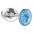 Малая серебристая анальная пробка Diamond Light blue Sparkle Small с голубым кристаллом - 7 см. - Малая серебристая анальная пробка Diamond Light blue Sparkle Small с голубым кристаллом - 7 см.