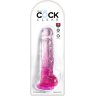 Розовый фаллоимитатор с мошонкой на присоске 8’’ Cock with Balls - 22,2 см.