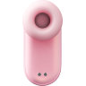 Розовый вакуумный стимулятор клитора Alggie Earphone с управлением через приложение