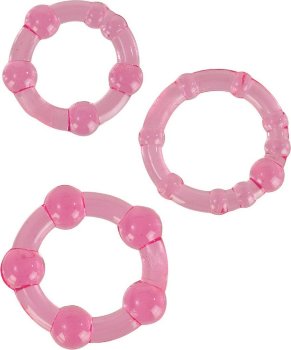 Набор из трех розовых колец разного размера Island Rings