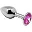 Серебристая анальная втулка с розовым кристаллом Mini Metal Butt Plug Size S - 7 см. - Серебристая анальная втулка с розовым кристаллом Mini Metal Butt Plug Size S - 7 см.