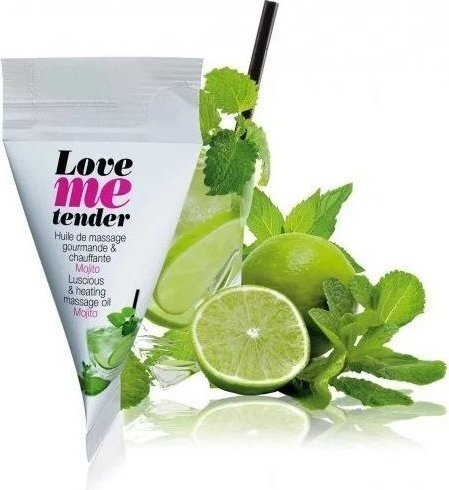 Съедобное согревающее массажное масло Love Me Tender Mojito с ароматом мохито - 10 мл.