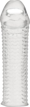 Текстурированная насадка на пенис Clear Textured Penis Enhancing Sleeve Extension - 16,5 см.