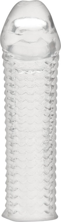Текстурированная насадка на пенис Clear Textured Penis Enhancing Sleeve Extension - 16,5 см.